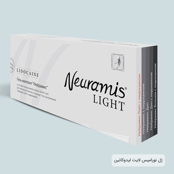 تصویری از یک عدد ژل لایت لیدوکایین دار برای فروش که قیمت آن در سایت فروش موجود است . رنگ پس زمینه متناسب با رنگ محصولات نورامیس می باشد