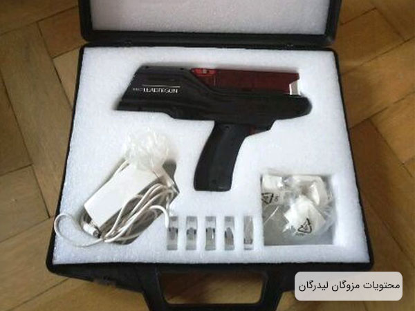 محتویات دستگاه مزونیدلینگ لیدرگان در تصویر مشخص می باشد. کیف نگهدارنده مزگان لیدرگان ایتالیا کاملا مشخص می باشد. این تصویر با خرید محصولات مزوگان در ارتباط می باشد.