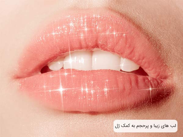لب های زيبا و درخشان يک خانم.