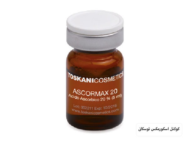 یک عدد ویال کوکتل اسکورمکس برند توسکانی در پس زمینه سفید.